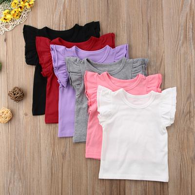 Baby baby meisje jongen katoen vliegende mouwen tops bodysuit outfits sunsuit kleding