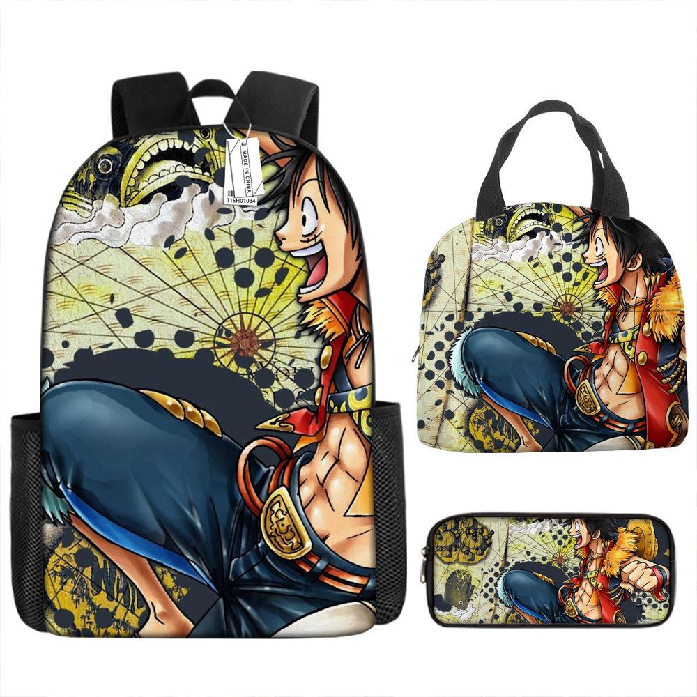 ONE PIECE Luffy One Piece Schoolbag Campus Primary School Students Nautical King Backpack Lightweight Large Capacity Computer Bag