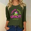 3/4 Sleeve Tops For Women T-Shirt Casual Christmas Print Tops T Shirt Round Neck Pullover Blouse
