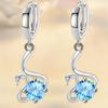 925 Stamp Silver Plated Women Earrings Cute Goose Drop Pendant Multicolor Zircon Earring For Women Girl Jewelry Gifts