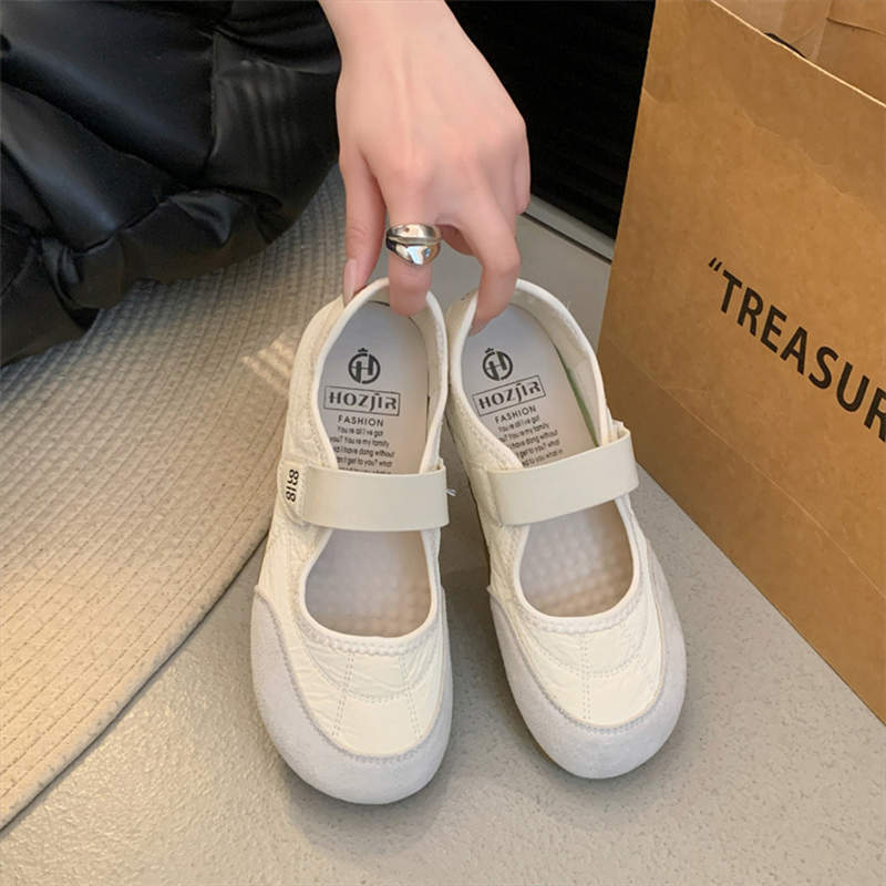 

Кроссовки на липучках, женские туфли, 2025, новые популярные, весенне-осенние, дышащие, на плоской подошве, для беременных, белые, спортивные туфли 40 бежевый