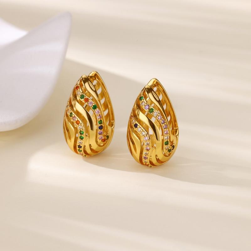 Retro earrings court style double-layer water drop shape niche high-end stud earrings women's earrings jewelry