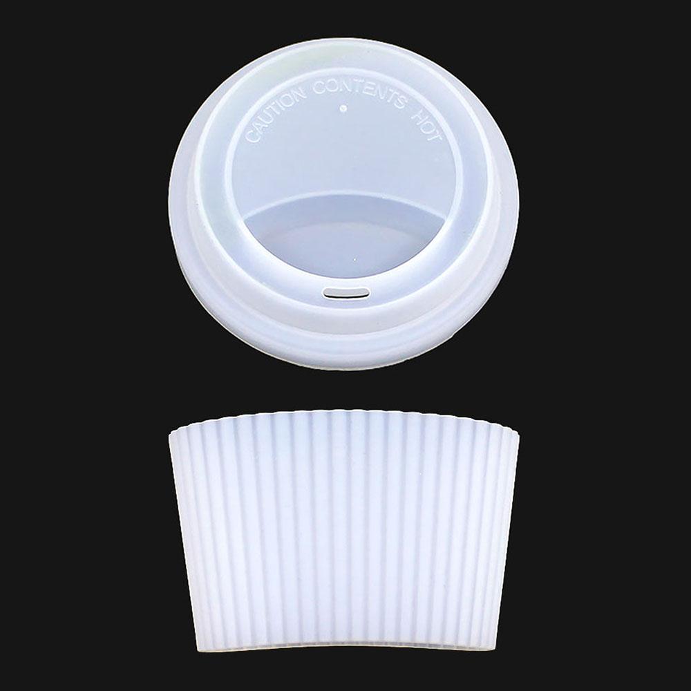 Silicone World 2PCS/Set Silicone Coffee Cup Cover Heat Insulation Anti Slip Cup Sleeve Mug Glass Cup Cover Anti-Dust Cup Lids