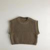 Winter Kids Sleeveless Vest Solid Color Pullover Toddler Boys Girls Brown Sweater