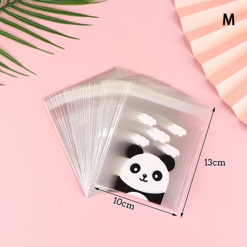 100Pcs/Pack Panda Decoration Self-Adhesive Cookies Bag Wedding Candy Bags