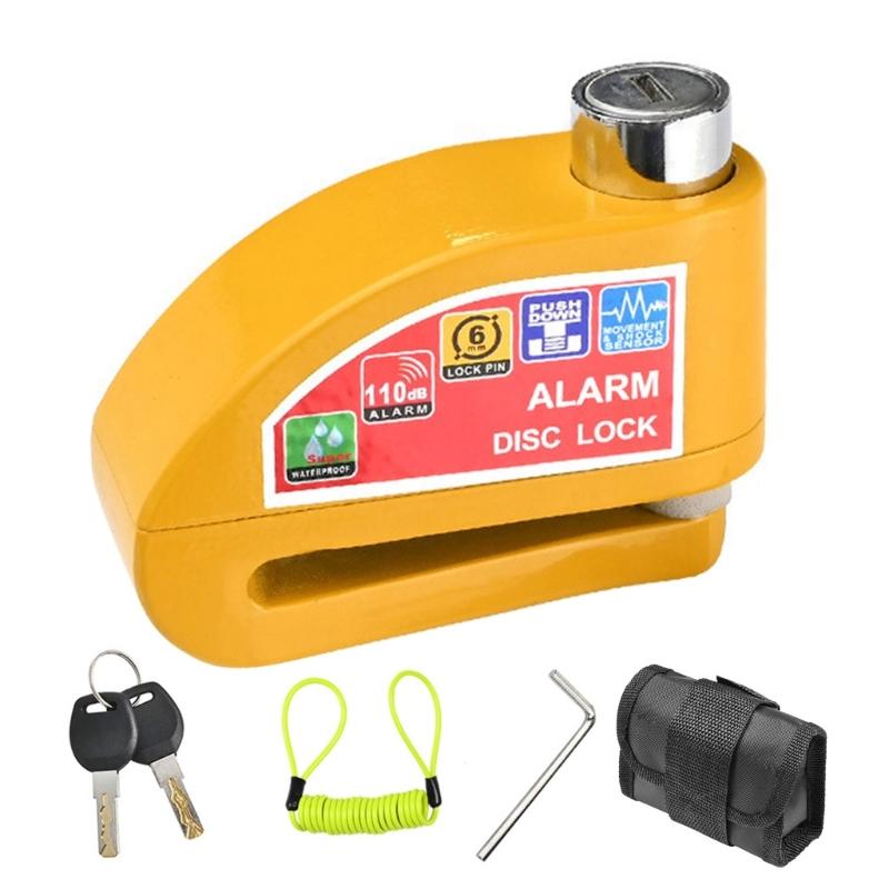 Motorradalarm Scheibenbremsenschloss-Kit Motorradschlösser Diebstahlschutz Sicherheit Radscheibenschloss Kabel Schlüssel & Tragetasche Set