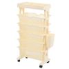 Movable Bookshelf 6 Tier Large Capacity Thickened Multifunctional Rolling Book Rack for Deskside Living Room