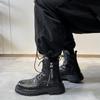 Podzim Zima Krokodýlí kůže Pánské Kotníkové Boty Trendy Kožené Pánské Kotníkové Boty Zip Street Cool Ležérní Pánská Obuv Botas Hombre