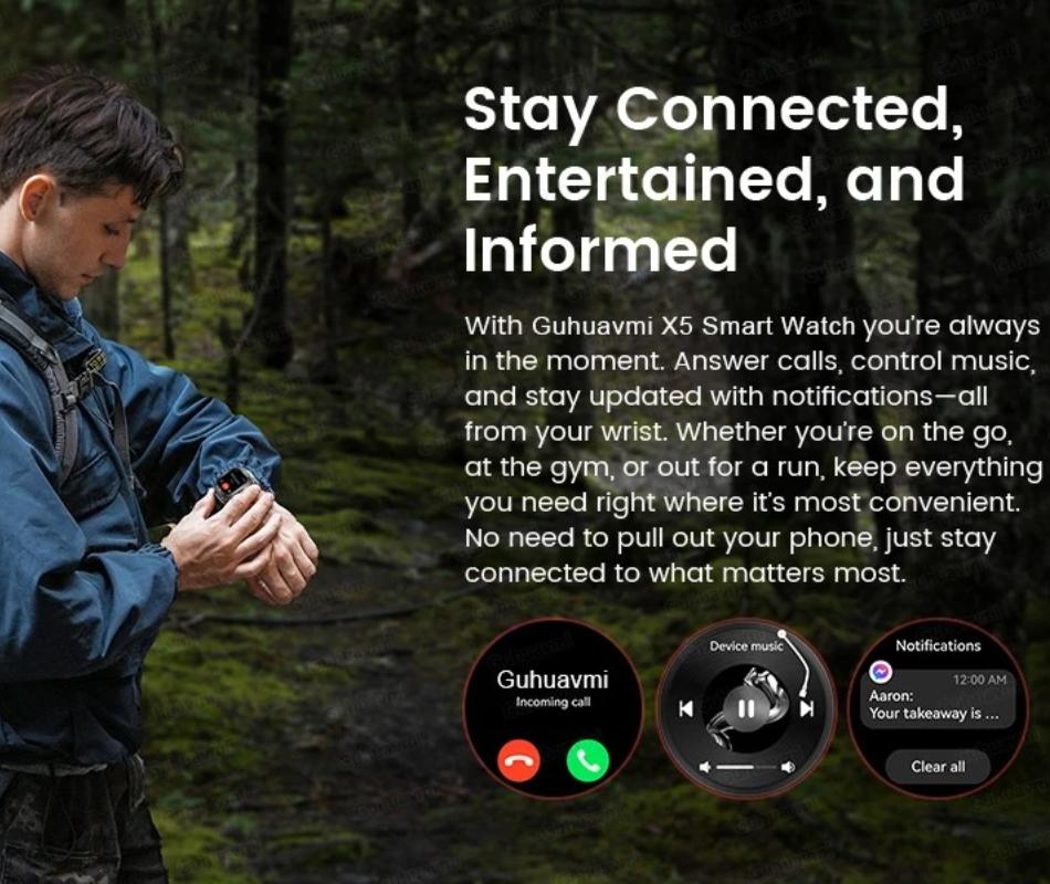 TREX3 Built-in GPS Smart Watch 10ATM Waterproof Compass 530mAh Battery Bluetooth Call 70+sports Modes Men Watches 1.96-inch AMOLED HD Smartwatch
