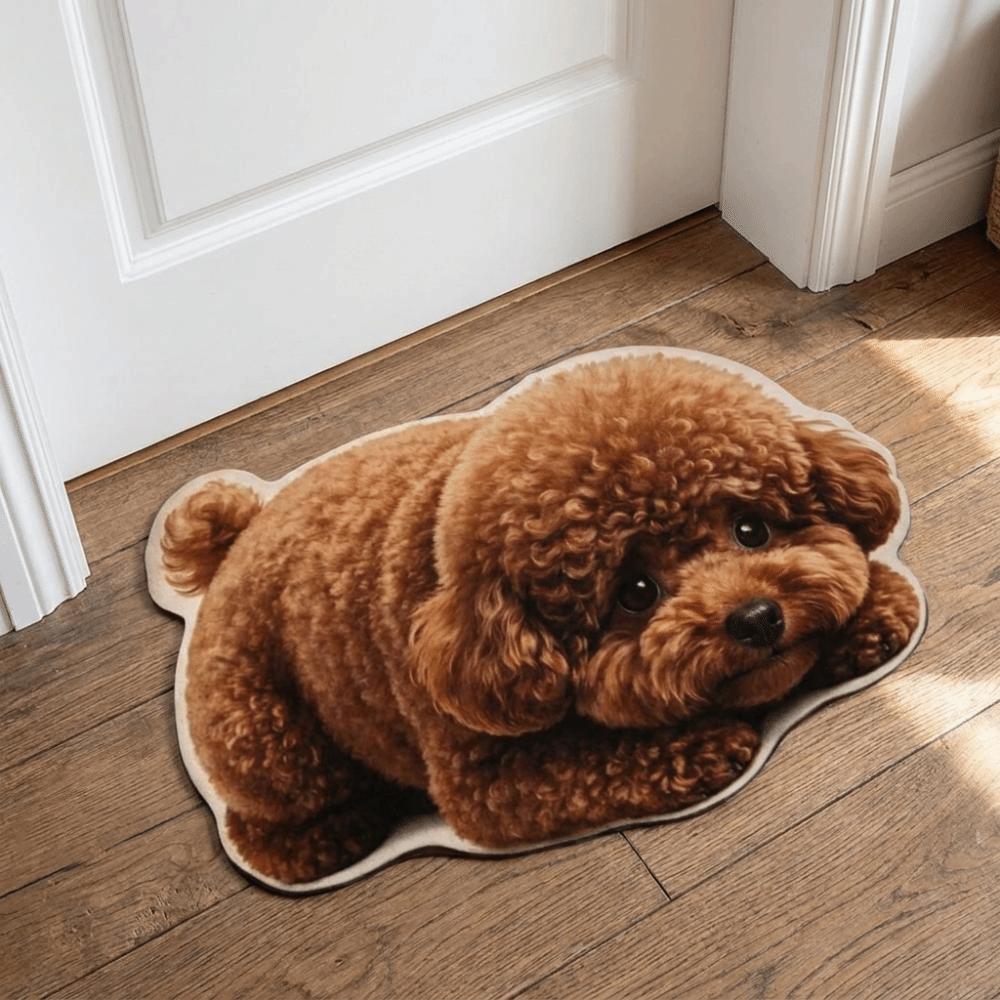 2D Home Decor Carpet Non-Slip Cartoon Carpet Cute Dog-Shaped Area Rug  Living Rooms