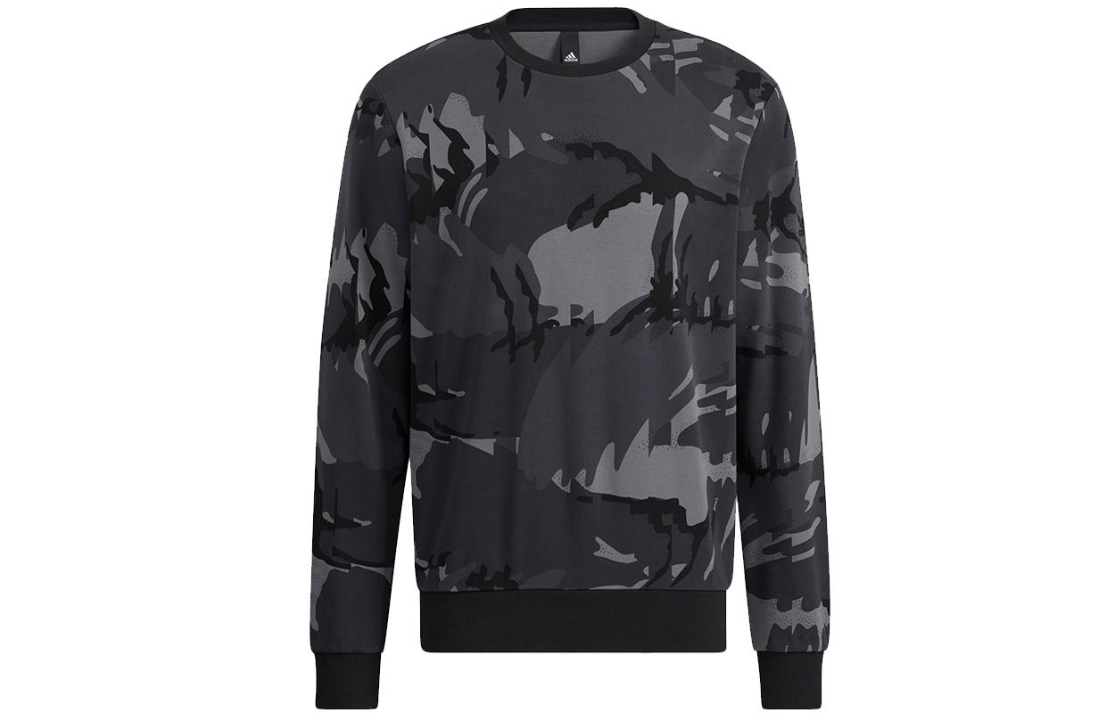 Adidas Sweatshirts Men s Dark Gray Crew Neck Moderate Regular H65646 XXL