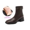 Krazing Pot Microfiber Autumn Winter Shoes Thick Med Heels Size 43 Chelsea Boots Zipper Ankle Boots