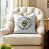 Bee Art Botanical Cushion Cover Natural Linen Organic Fabric DoubleSided Printing Couch Pillow Covers Home Decor
