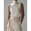 Knitted Sleeveless Vest New Spring Autumn High-Neck Vest Simple Sweater Top For Women