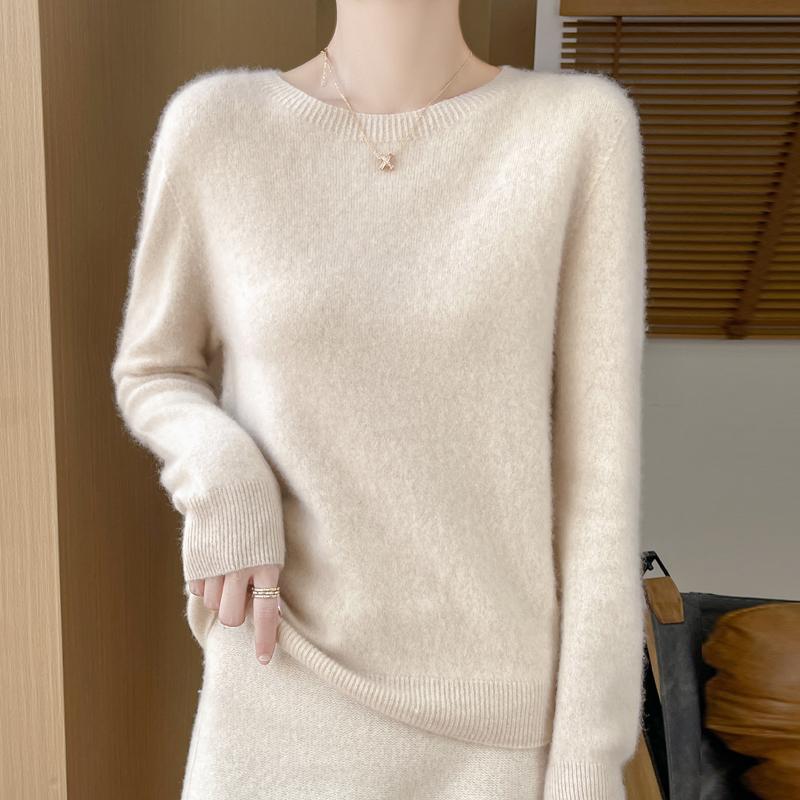 Women's Cashmere Sweater Qinghe Cashmere 30% Cashmere 70% Wool Autumn and Winter Pullover Warm and Fashionable