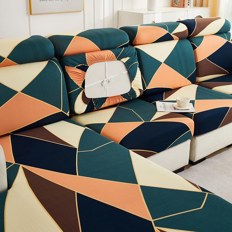 Neuer floral bedruckter Stretch-Sofa-Sitzkissenbezug, Rückenlehnenschutz für Couch, Sofabezug in L-Form, Chaselong-Schonbezüge