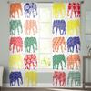 Tier Elefant Blume Silhouette Tüll Vorhänge für Wohnzimmer Transparenter Vorhang Schlafzimmer Voile Dekorative Fensterbehandlungen