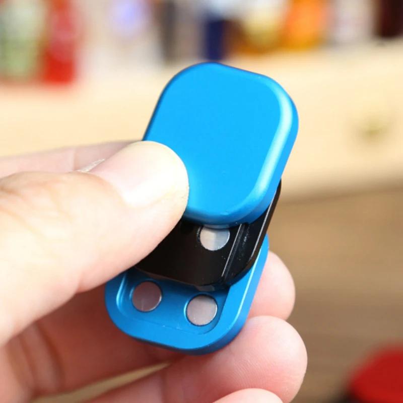 Magnetic Push Card Haptic Coin Mini Fidget Pushing Plate Stress Relief Toy EDC Metal Relieve Anti-Stress Mechanical Slider