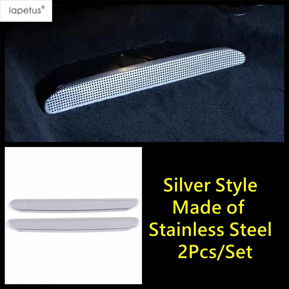 2PCS Seat AC Heat Floor Air Conditioner Duct Vent Outlet Grille Dust Cover Trim For BMW 6GT 6 GT 2012 - 2024 Metal Accessories Silver Style