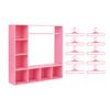 Doll Clothes Wardrobe with 10 Hangers Girl Doll Clothing Storage Closet Dollhouse Figure Doll Accessories Garment Display Box