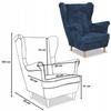 Ohrensessel Bonito skandinavisch Family Meble blau marine Kord