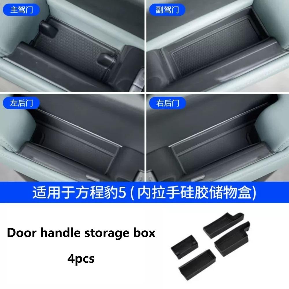 For BYD Leopard 5 Car Central Control Storage Box Door Organizer Refrigerator Divider Silicone Pad Car Interior Accessories