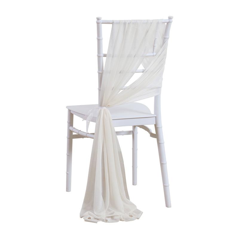2pcs Chiffon Chair Sashes Wedding Chair Decoration 20x250cm for Wedding Aisle Party Banquet Event Baby Shower