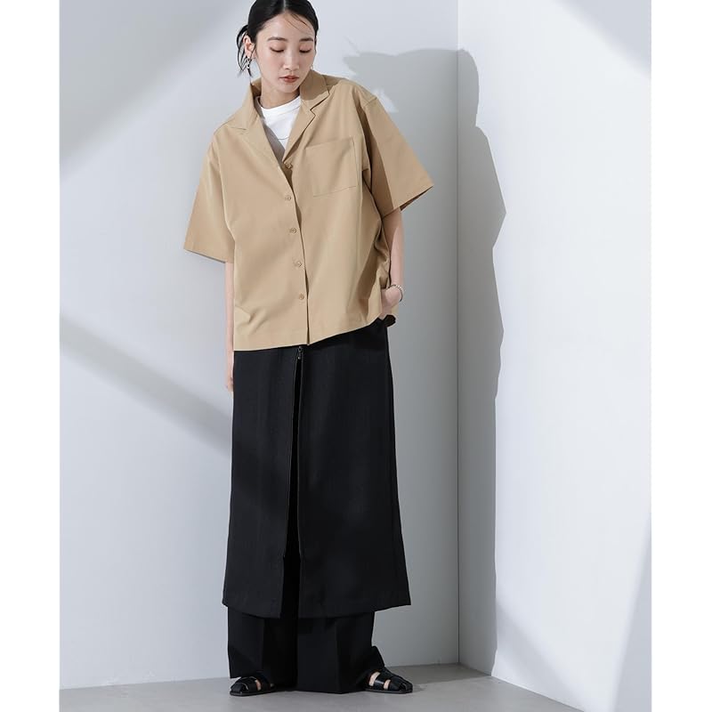 [Nano Universe] Open Collar Shirt Multifunctional Lightweight Stretch-SHELTECH (Setup Possible) Ladies F 040 Beige 673-5121303