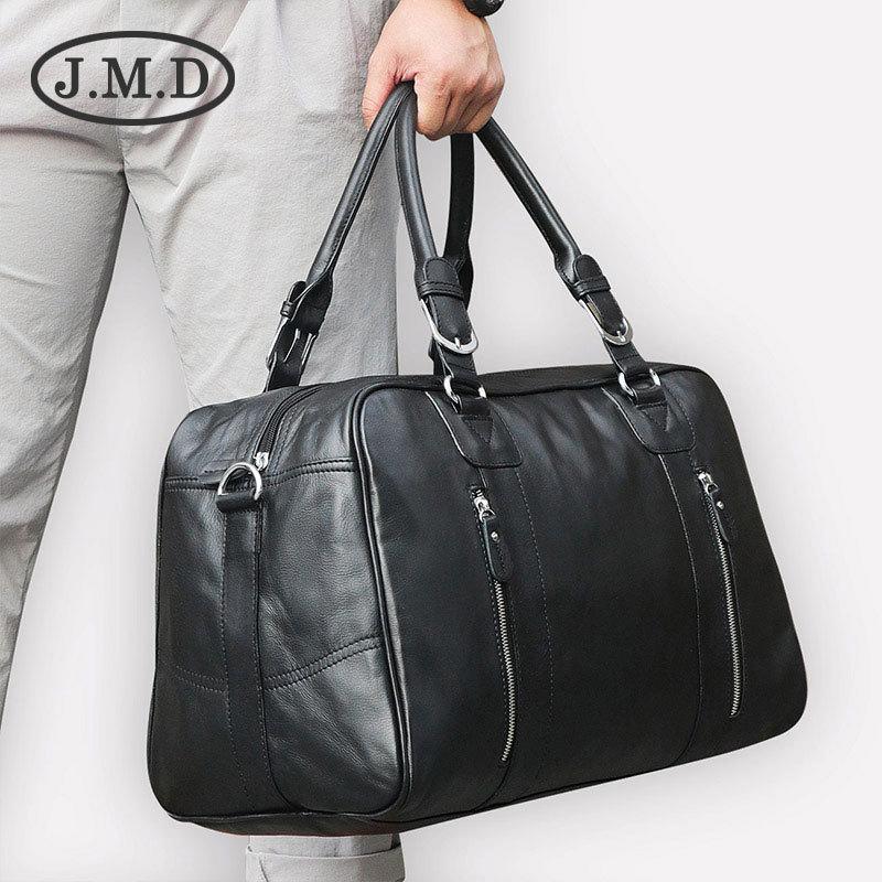 

Jiameida Wax Leather Men s Travel Handbag - Retro, Short-Distance, Outdoor Business & Leisure Bag чорний