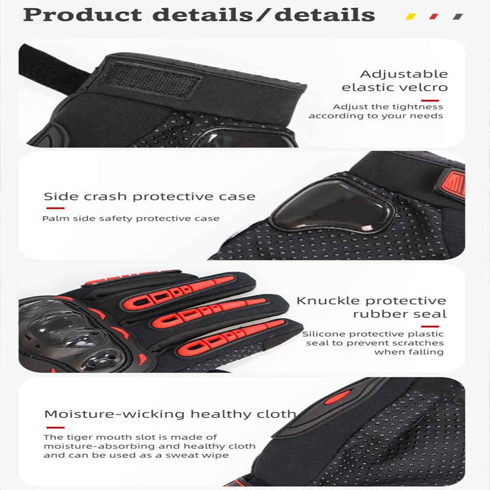 Summer Breathable Full Finger Motorcycle Gloves Non-slip Wear-resistant Motocross Racing Gloves Touch Screen Moto Biker Gloves