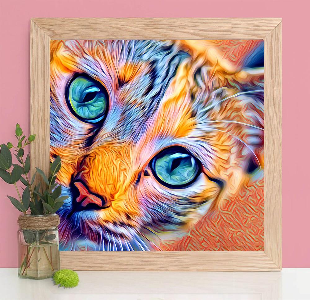 5D Diamond Painting Full Round Animal Embroidery Cat Cross Stitch Home Decoration