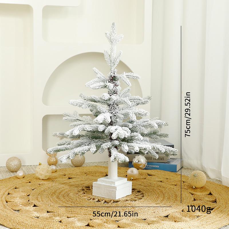 White Snow-Covered Christmas Tree Ornament – Falling Snow Home Decorations