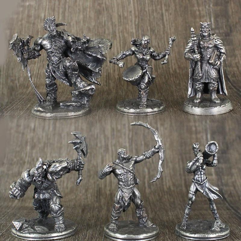 Metal Orc Tribe Soldier Archer Action Figures Desktop Game Chess Pieces Collectible Miniature Model Car Interior Ornament