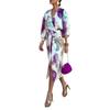 Summer New Women's Clothing, European and American Women's Clothing, Sexy and Elegant V-neck Printing Slim Casual Suit