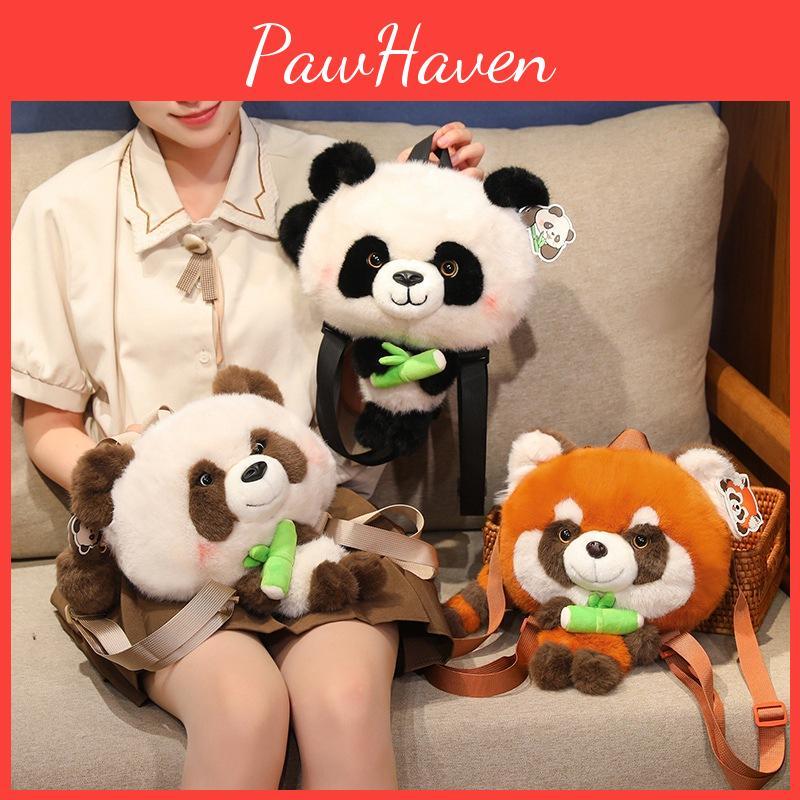 Toy Panda Plush Cartoon Child Bedroom Decoration Scene Doll Backpack Raccoon