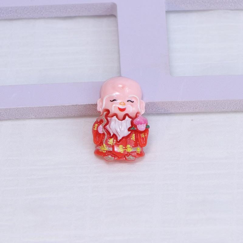 White God of Wealth Resin Ornaments: DIY Cream Glue for Handmade Hair Clips, Phone Cases, and Shoe Buckles