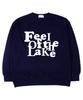 TI.GLAKE Peel Break Oversized Sweatshirt Navy [Fleece Lining]