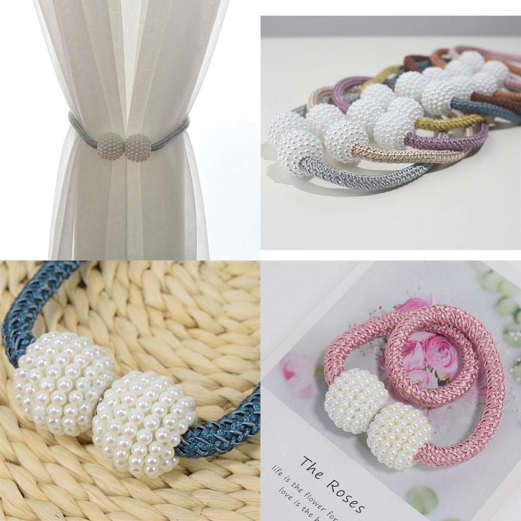 Elegant Magnetic Curtain Tiebacks With Braided Ball Buckle For Stylish Drapery