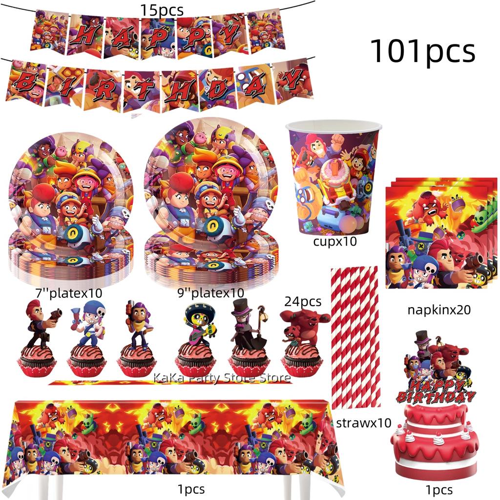 Game thme Birthday Party Decorations Disposable Tableware Tablecloth Plate Cup Napkin Baby Shower Boys Party Favors Supplies