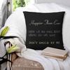Happier Than Ever Album Square Pillowcase Polyester Linen Velvet Creative Zip Decorative Home Cushion Cover