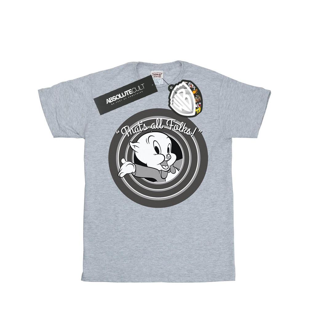 Looney Tunes Mens That´s All Folks Porky Pig Cotton T-Shirt