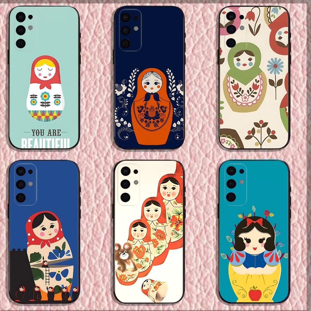 Russian Dolls Matryoshka Phone Case For Samsung S25,S24,S21,S22,S23,S30,Ultra,S20,Plus,Fe,Lite,Note,10,9,5G Black Cover