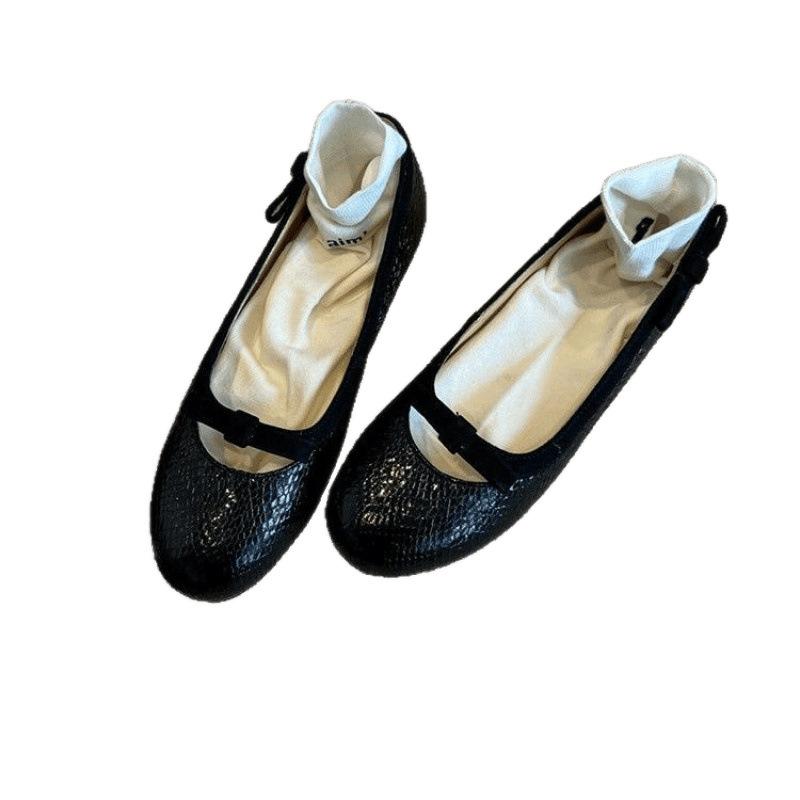 Early spring single shoes female new retro fairy ballet flat bottom shallow mouth gentle one pedal commuter ladyshoes