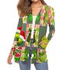Women's Fashion Christmas Print Long-Sleeved Pocketed Slim-Fit Cardigan Coat