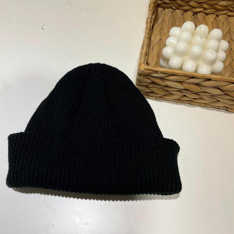 Autumn and Winter Pure Color Knitted Women's Warm Woolen Hat