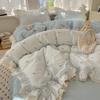 Double Yarn Princess Wind Lace Bedding Four-piece Set Skin-friendly Breathable Washed Sheets Quilt Cover Pillowcase