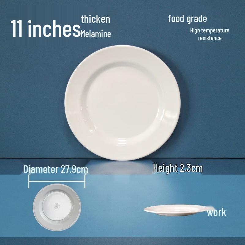 11-inch White Round Melamine Dinner Plate