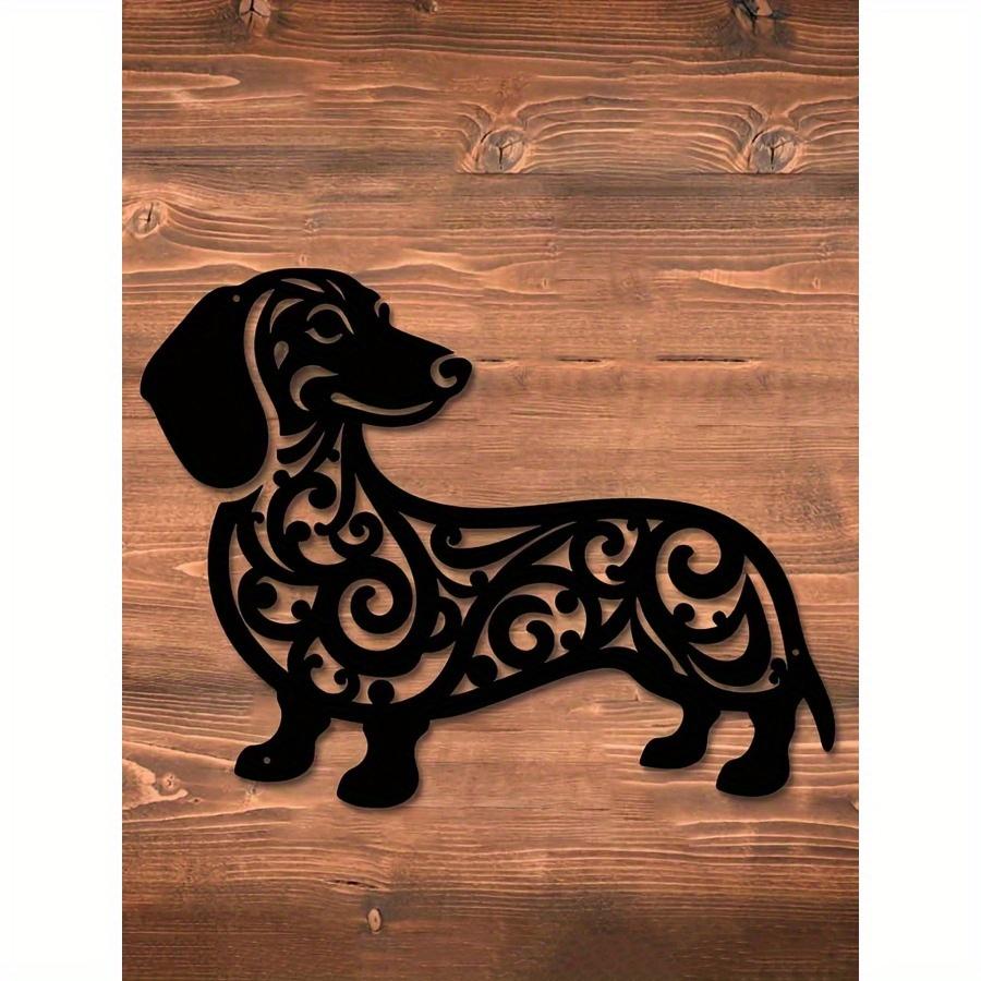 Verspielte Dackel Metall Wandkunst - Verspielte Innen-/Außenskulptur für Gärten, Terrassen & Wohnräume, Perfekt für Balkone