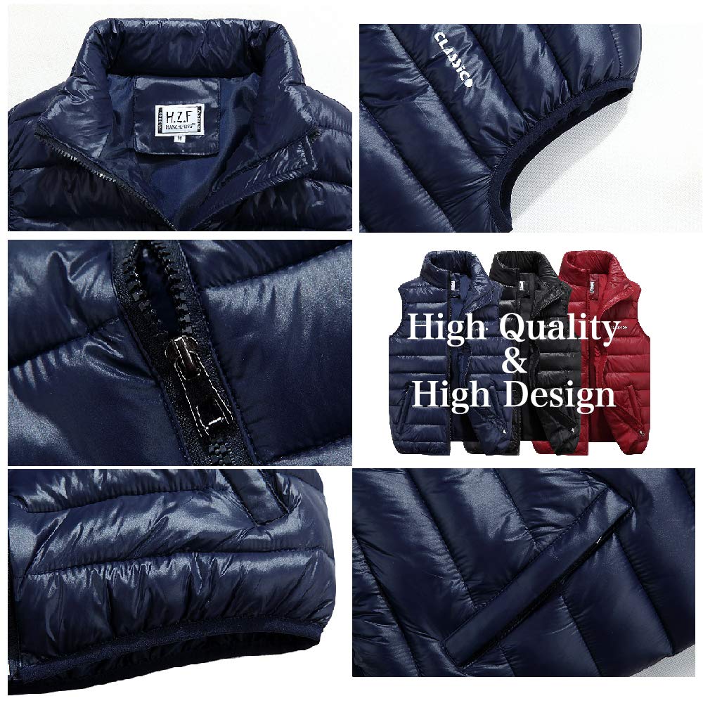 Two Steps Behind Men's Casual Down Vest, Plus Size, RE66 (M, Black)