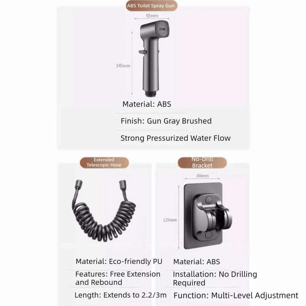 Stainless Steel Toilet Companion Easy To Install Luxury Design Bidet Nozzle Convenient Use High Pressure Handheld Bidet Sprayer